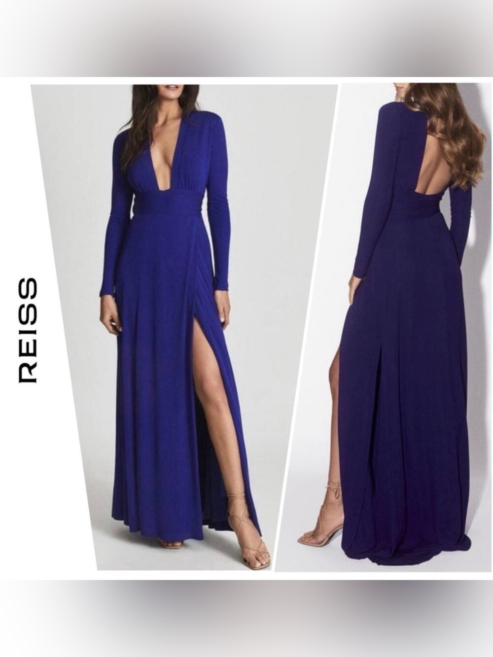 NWT REISS Bailey Plunge Maxi Wrap Dress Size 6